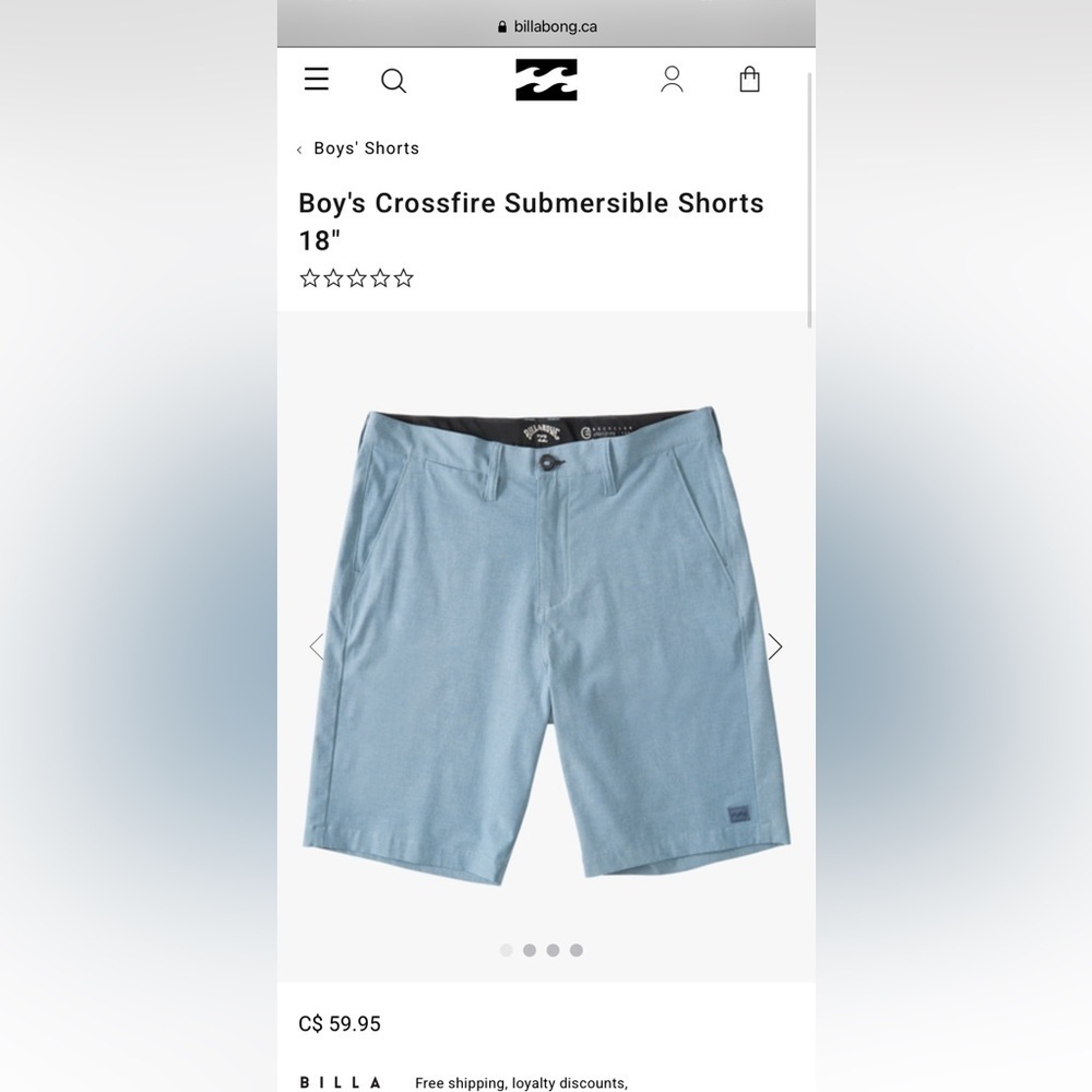 🏌️⛳️Billabong Youth Crossfire Submersibles